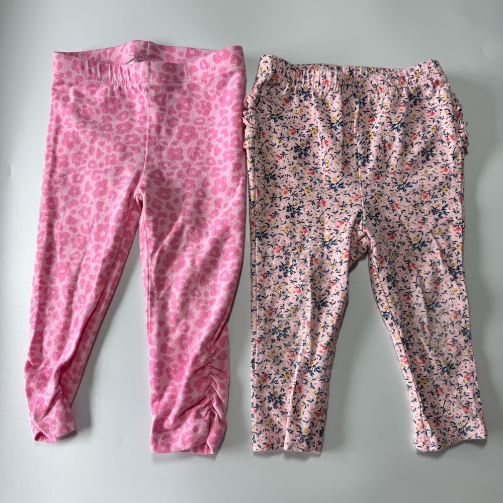 Bundle of Baby Girl Pants Size 12-18 Months Pink Baby Gap Old Navy Ruffle Floral - Picture 7 of 15